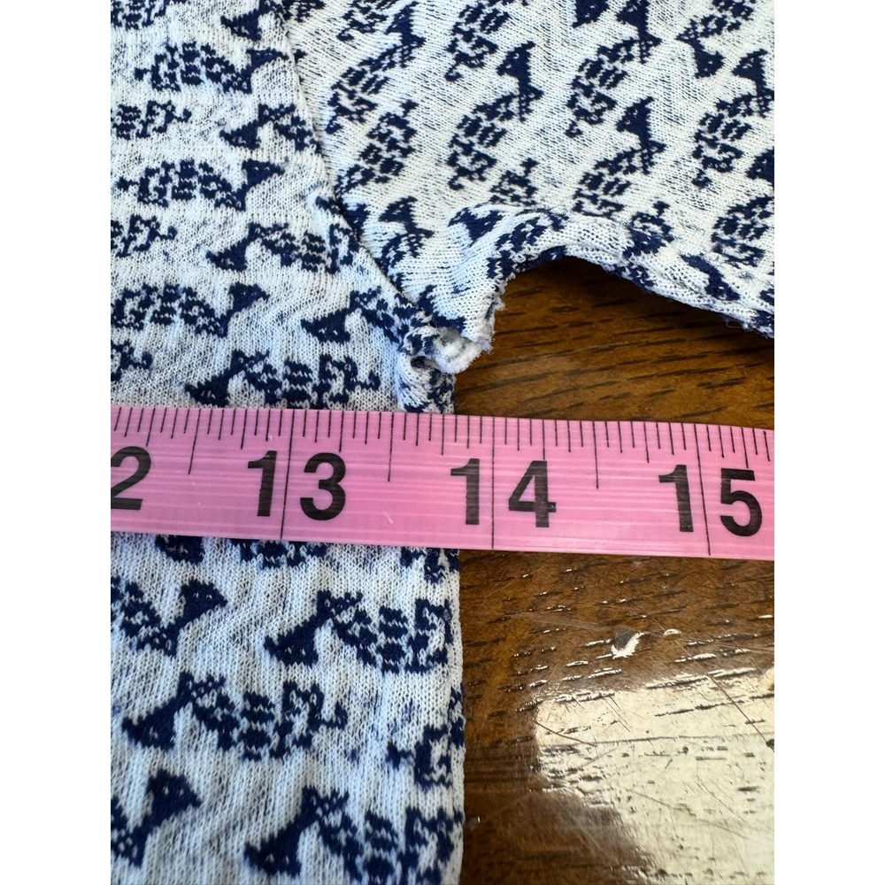 Vintage Sweater Mens Medium Blue Geometric Mock Neck Short Sleeve Taiwan‎ 70s - Picture 5 of 6